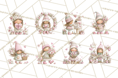 Valentine Gnome Clipart PNG, Gnome Girl Valentine Clip Art Product Image 3