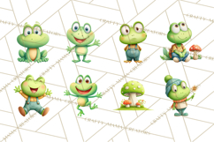 Cute Frog Couple Clipart, Baby Frogs Romantic Png Product Image 2