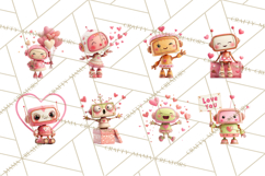 Valentine Robot Clipart PNG, Cute Valentine Robots, Kids Product Image 3