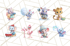Winter Safari Baby Animals Clipart PNG Cute Holiday Clip Art Product Image 4