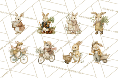Vintage Spring Bunny Clipart, Whimsical Bunny Gardening Product Image 9
