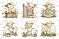 Vintage Farm Animal Clipart, Whimsical Farm Animals Clip Art Product Image 10