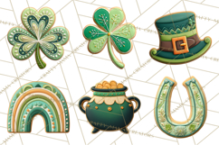 St Patrick’s Day Cookies Clipart, Shamrock Cookie PNG Product Image 8