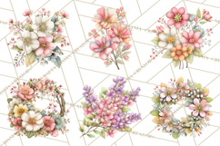 Spring Cottagecore Florals Clipart, Wildflower Bouquets Product Image 9