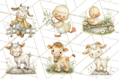 Vintage Farm Animal Clipart, Whimsical Farm Animals Clip Art Product Image 5