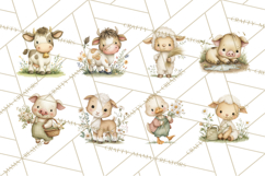 Vintage Farm Animal Clipart, Whimsical Farm Animals Clip Art Product Image 12