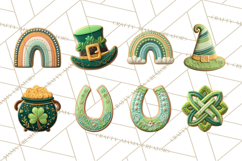 St Patrick’s Day Cookies Clipart, Shamrock Cookie PNG Product Image 2