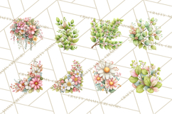 Spring Cottagecore Florals Clipart, Wildflower Bouquets Product Image 2