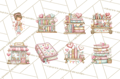 Valentine Bookstore Clipart PNG Cute Library Romance Product Image 4