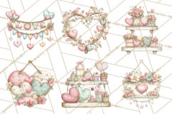 Rustic Valentine Decor Clipart, Burlap Heart PNG Product Image 8
