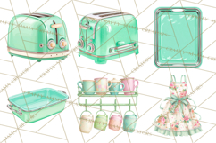 50s Retro Kitchen Clipart, Vintage 1950s Kitchen Appliances Product Image 5