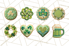 St Patrick’s Day Cookies Clipart, Shamrock Cookie PNG Product Image 7