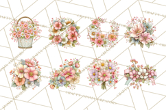 Spring Cottagecore Florals Clipart, Wildflower Bouquets Product Image 6