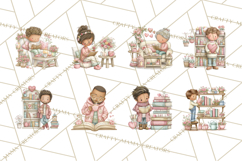 Valentine Bookstore Clipart PNG Cute Library Romance Product Image 6