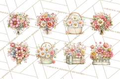 Spring Cottagecore Florals Clipart, Wildflower Bouquets Product Image 7