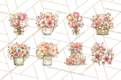 Spring Cottagecore Florals Clipart, Wildflower Bouquets Product Image 3