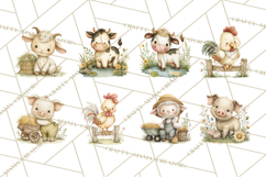 Vintage Farm Animal Clipart, Whimsical Farm Animals Clip Art Product Image 2