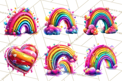 Bright Valentine Rainbows, Red Pink Hearts, Glossy Love Product Image 9