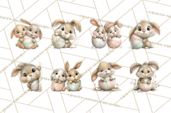 Quirky Easter Bunnies Clipart, Cute Cartoon Bunnies Png Product Image 4