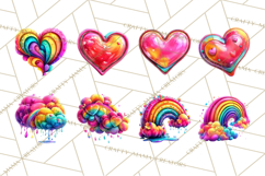 Bright Valentine Rainbows, Red Pink Hearts, Glossy Love Product Image 7