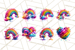 Bright Valentine Rainbows, Red Pink Hearts, Glossy Love Product Image 5