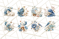 French Vintage Spring Clipart PNG, Pastel Bunny &amp; Floral Art Product Image 5