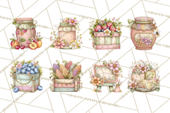 Spring Market Icons Clipart, Rustic Produce and Farm Stand Product Image 2