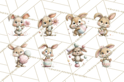 Quirky Easter Bunnies Clipart, Cute Cartoon Bunnies Png Product Image 6