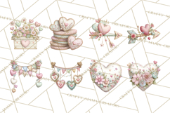 Rustic Valentine Decor Clipart, Burlap Heart PNG Product Image 4