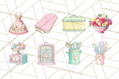 50s Retro Kitchen Clipart, Vintage 1950s Kitchen Appliances Product Image 3