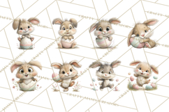 Quirky Easter Bunnies Clipart, Cute Cartoon Bunnies Png Product Image 7