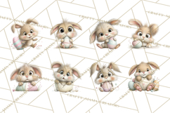 Quirky Easter Bunnies Clipart, Cute Cartoon Bunnies Png Product Image 8