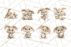 Quirky Easter Bunnies Clipart, Cute Cartoon Bunnies Png Product Image 9