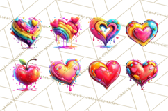 Bright Valentine Rainbows, Red Pink Hearts, Glossy Love Product Image 2