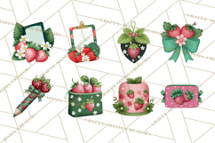 Strawberry Stationery Clipart, Pastel Office Supplies Png Product Image 6