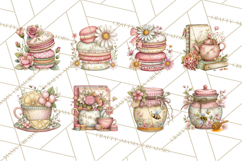 Tea Time Notes Clipart, Cozy Teapot and Cup Clip Art PNG Product Image 7