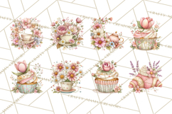 Tea Time Notes Clipart, Cozy Teapot and Cup Clip Art PNG Product Image 8