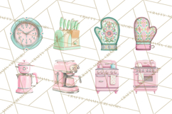 50s Retro Kitchen Clipart, Vintage 1950s Kitchen Appliances Product Image 7
