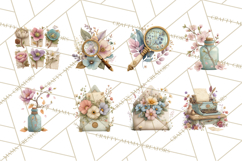 Spring Dark Academia Floral Botanical PNG Clipart Product Image 5