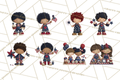 Patriotic Kids Clipart for 4th of July, USA Children PNG Product Image 3