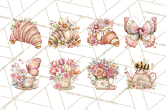 Tea Time Notes Clipart, Cozy Teapot and Cup Clip Art PNG Product Image 9