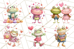 Valentine Frog Clipart PNG, Cute Valentine Frogs, Kids Product Image 8