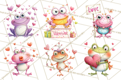 Valentine Frog Clipart PNG, Cute Valentine Frogs, Kids Product Image 9