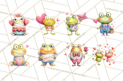 Valentine Frog Clipart PNG, Cute Valentine Frogs, Kids Product Image 2