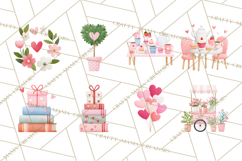 Valentine Unicorn Clipart PNG, Unicorn Girl Valentine Product Image 6