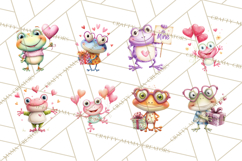 Valentine Frog Clipart PNG, Cute Valentine Frogs, Kids Product Image 5