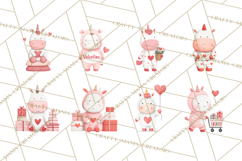 Valentine Unicorn Clipart PNG, Unicorn Girl Valentine Product Image 9