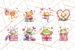 Valentine Frog Clipart PNG, Cute Valentine Frogs, Kids Product Image 7