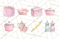 50s Retro Kitchen Clipart, Vintage 1950s Kitchen Appliances Product Image 2