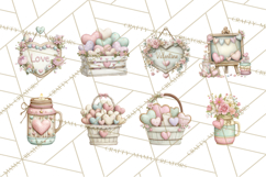 Rustic Valentine Decor Clipart, Burlap Heart PNG Product Image 7